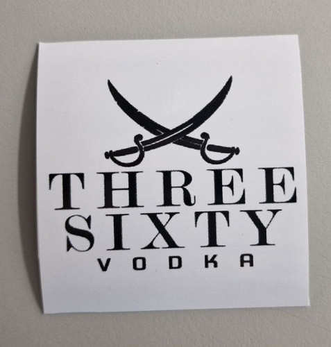 Three sixty vodka sticker - three,