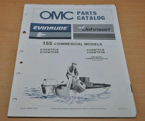 Omc 155 parts catalog - omc, 1986