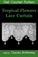 Tropical Flowers Lace Curtain