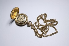 Lucerne Swiss Made alte goldene vintage Taschenuhr mit Klappdeckel Uhrenkette