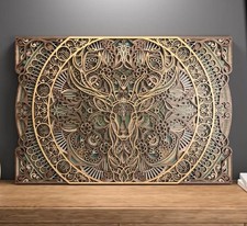 3D Hirsch Mandala Wandbild - 9