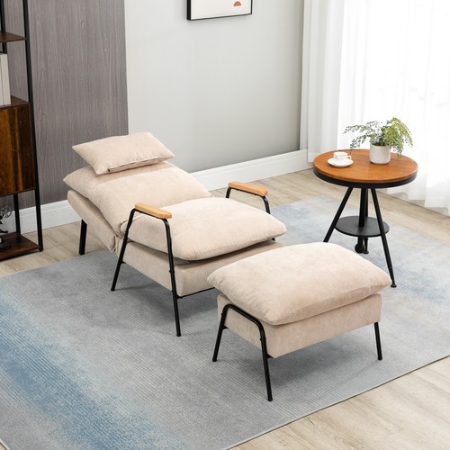 Homcom ohrensessel mit hocker - homcom,