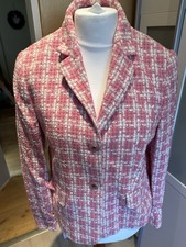 Boucle Damen Blazer Rosa/Weiss