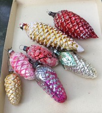 Alter Weihnachtsschmuck Christbaumschmuck 7 Zapfen  25/58