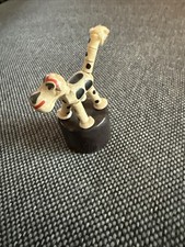 DDR Drückfigur Wackelfigur Knickfigur Kuh Spielzeug Holz Kult Ostalgie TOP