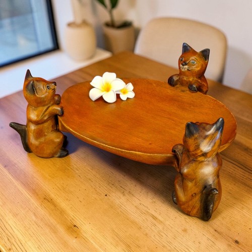 Holzschale katzen akazie - katzen,