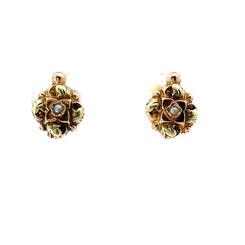 Antike ohrstecker rotgold - ,