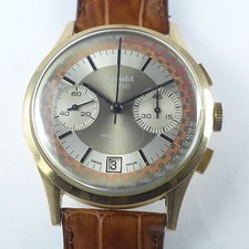 Gigandet 18ct Rotgold Polychromes Zifferblatt Herren Chronograph 1970er Jahre