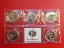 BRD , 5 x 2 Euro 2012 , Schloss Neuschwanstein , Farbmünzen