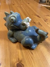 ÖL LAMPE • DRACHE • Länge 20 Cm • Ton Lasiert