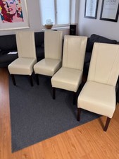 Esstisch Stuhl beige Kunstleder 4er Set