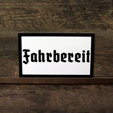 Schild Fahrbereit Retro