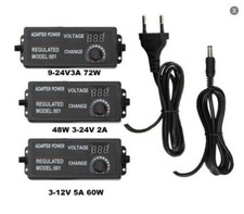 60W/72W AC Steckernetzteil Regelbar 3-12V / 9-24V Volt Schalt Netzteil Trafo