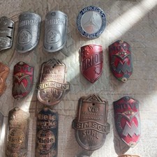 Steuerkopfschild / Emblem für Fahrrad /  Motorräder gebraucht 29  Stück Konvolut