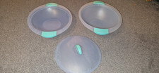 2x Tupperware Junge Welle 4,5L 2,8L Große Schüssel Obst-Schale Deckel hellblau 