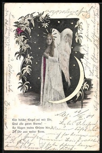 Ansichtskarte engel mit - engel,