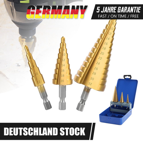 Hss stufenbohrer set teilig - hss, 3-teilig