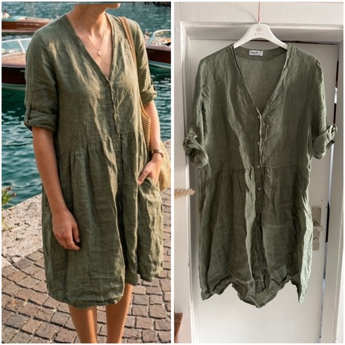 100 leinen kleid tunika - 100%,