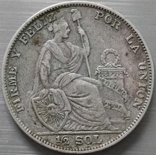 Peru, 1/2 Sol, 1935, Lima, Silber, SS, KM:216