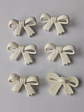 Knöpfe Schleifen weiß 19x29mm Basteln