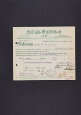 LEIPZIG, Rechnung 1921, Höllicht GmbH Grätzin-Brenner