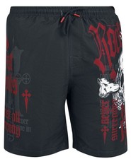 Rock Rebel by EMP Herren schwarze Badehose mit Klettverschluss-Gesäßtasche