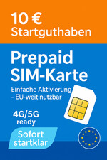 Lebara Prepaid SIM Karte – 10 € Guthaben – EU Roaming – 4G – 3in1 - Ohne Vertrag
