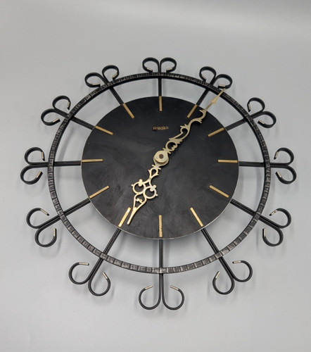 Vintage wanduhr schmiedeeisen - wanduhr,