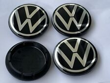 4 Original VW 55mm TAIGO Rad naben Radkappen Felgen Deckel Emblem Schwarz