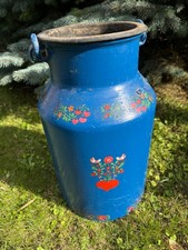 Milchkanne Blau Handbemalt