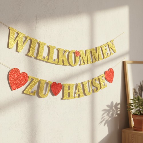 Willkommen zuhause girlande - zuhause,