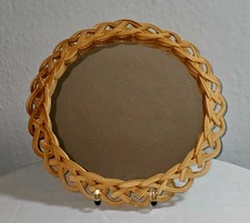 DDR Spiegel rund mit Rattan/Korbgeflecht