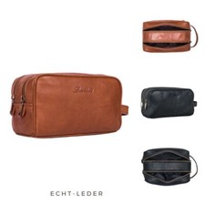 Kulturtasche Echt Leder Kosmetiktasche Hochwertig Kulturbeutel Reisebeutel