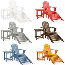 Adirondack-Gartenstuhl Gartensessel Gartenmöbel mit Fußstütze & Tisch Tannenholz