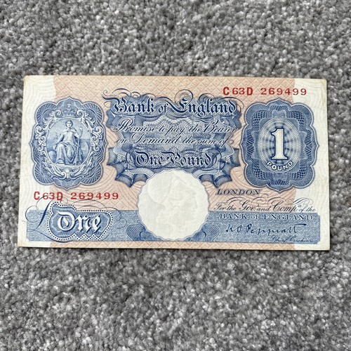 Bank england blue one pound - bank, of