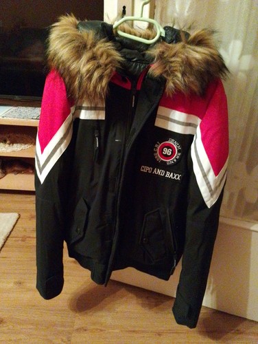 Herren winterjacke schwarz - herren, schwarz/rot