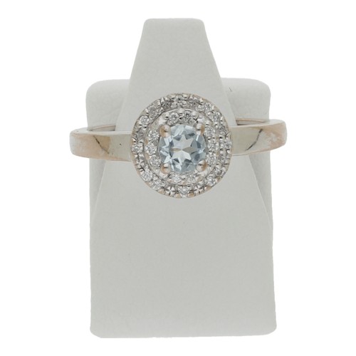 Aquamarin diamant ring 750 - diamant,