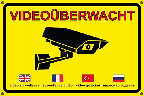 Achtung videoüberwacht schild - achtung,