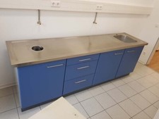 Kavo Gipstisch, Gipszeile, Gipstheke mit neuer Edelstahlplatte WB rechts, 250cm