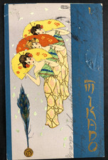 AK Jugendstil Künstlerkarte Raphael KIRCHNER (1875 - 1917) Golddekor - gel. 1901