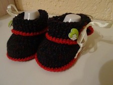 Babyschuhe, Tracht Wald  rot