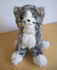 Ikea Katze Lilleplutt Stofftier Plüschtier Kuscheltier grau weiß 24 cm