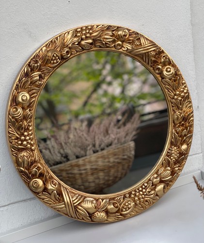 Wandspiegel rund gold antik - wandspiegel,