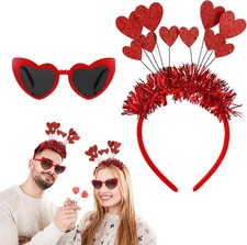 Haarreif Rot Pailletten Brille