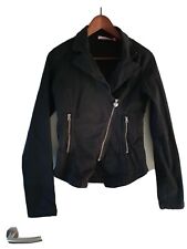 Bikerjacke, Jacke, Schwarz, 34 36, Tailliert 