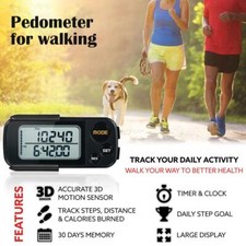 3D pedometer with clip For accurate walking tracking μ! η; ]с *ω W9U3 A6X6