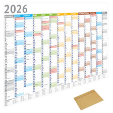 2026 Wandkalender DIN A0,A1,A2,A3,A4 Plakatkalender Jahresplaner GEFALTET Planer
