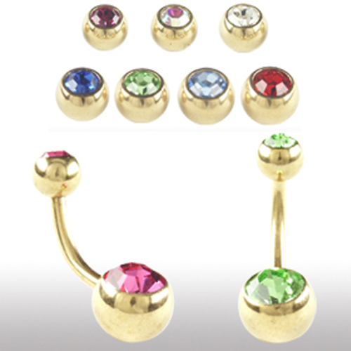 Gold bauchnabelpiercing mit - gold,