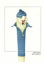 Ansichtskarte Wattwurm Stempel Norddorf Werbest. Amrum Leuchtturm Krabbenkutter