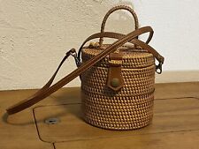 Handtasche Korbtasche , Runde Tasche, Braun , Strandtasche 